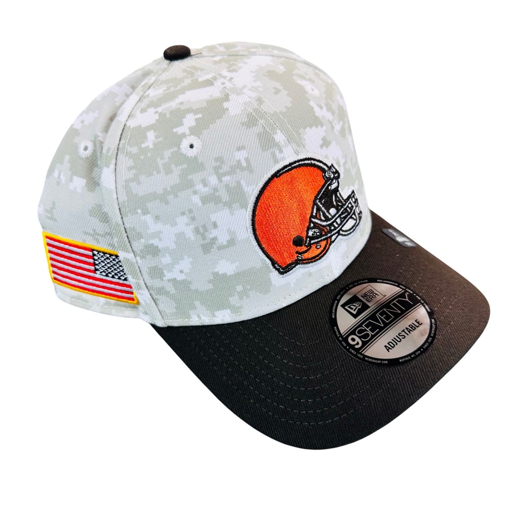 New Era Cleveland Browns 9SEVENTY Salute to Service Camo Orange Snapback Hat Cap